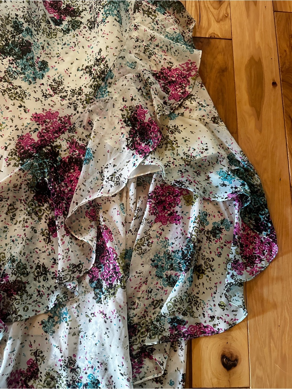 Guess Floral Maxi Dress in Teal, Purple, Black, White nwot formal ombré - Picture 7 of 10